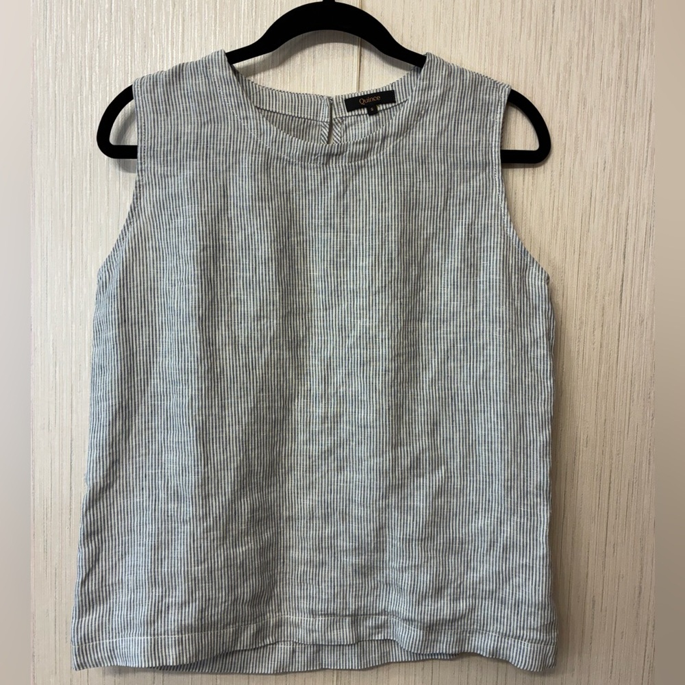 Quince Gray Striped Tank Top